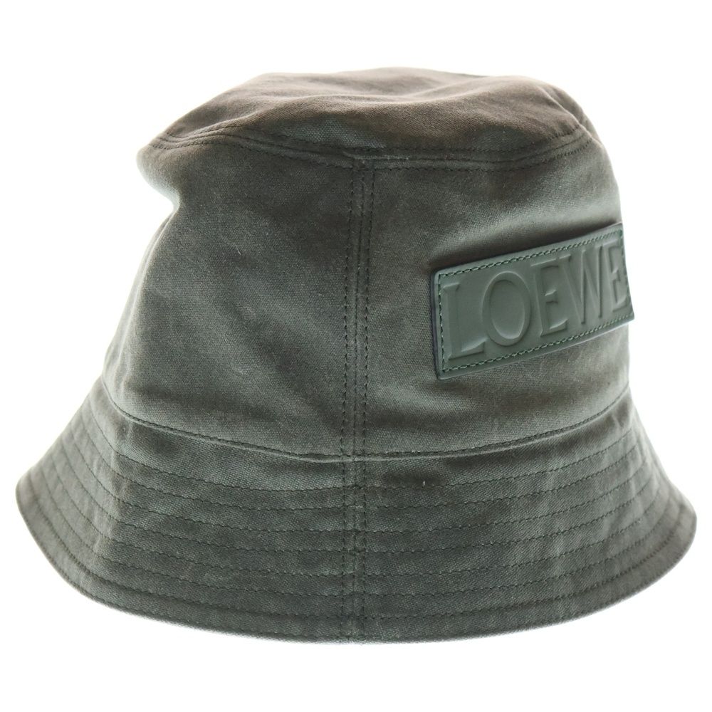 Loewe Wax Canvas Logo Bucket Hat Khaki — view 2
