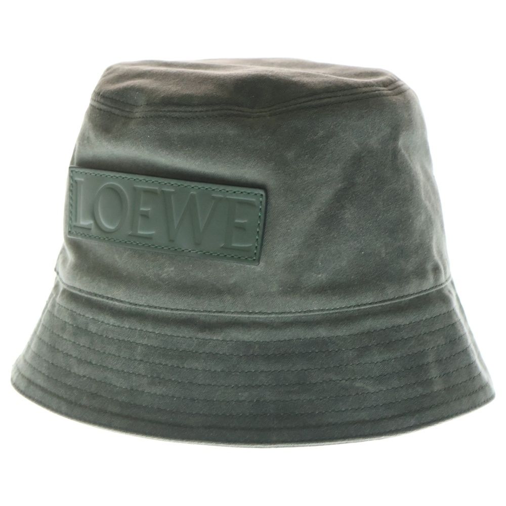 Loewe Wax Canvas Logo Bucket Hat Khaki — view 3