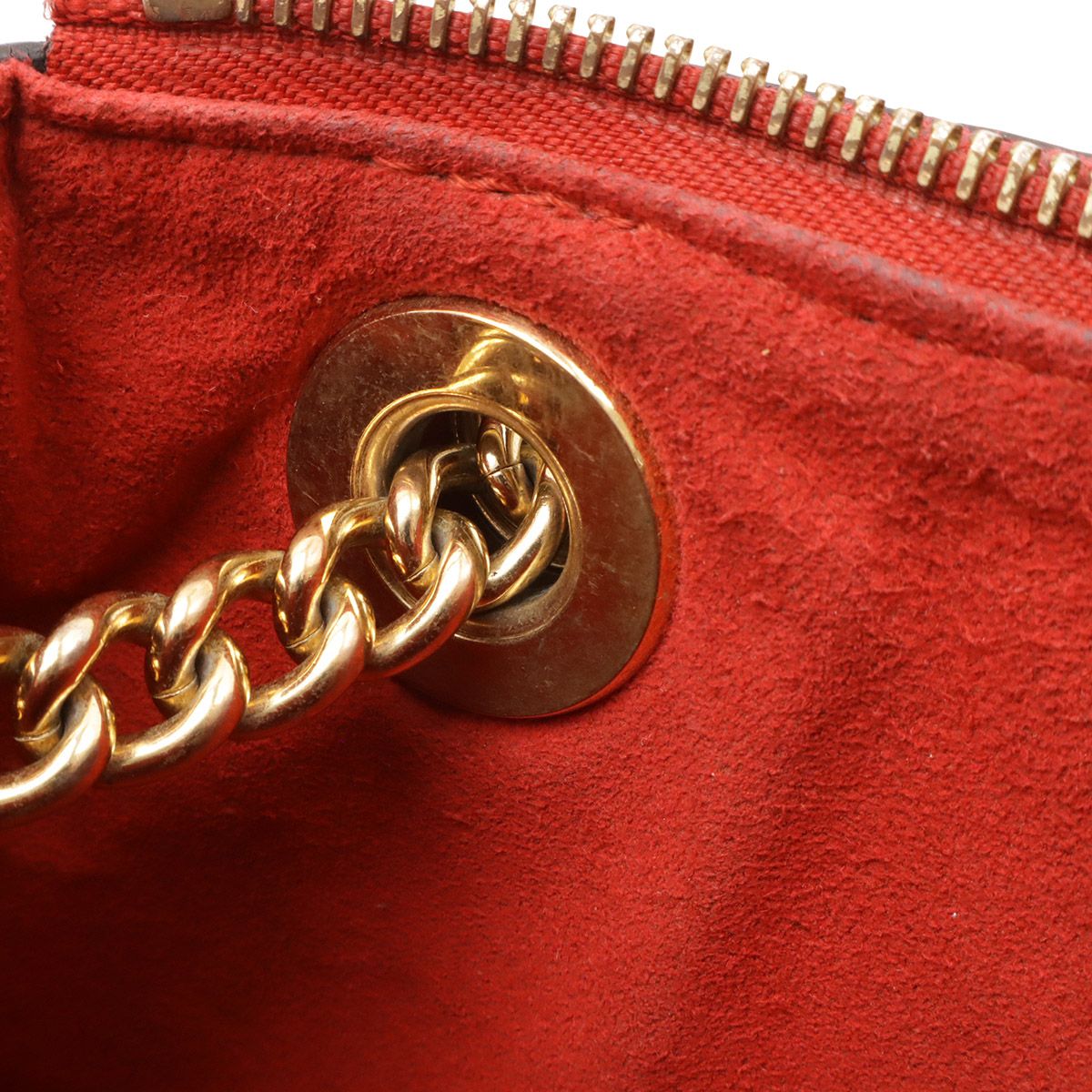 Louis Vuitton Monogram Calf Nenne BB Chain Shoulder Bag Cerise Red — view 7