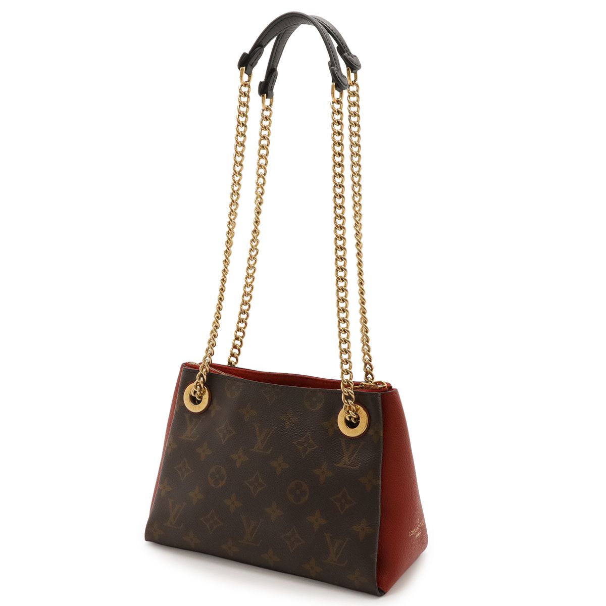 Louis Vuitton Monogram Calf Nenne BB Chain Shoulder Bag Cerise Red — view 2