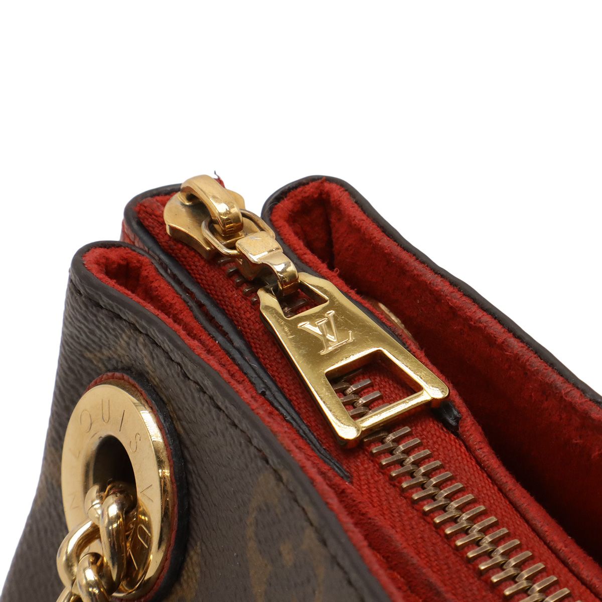 Louis Vuitton Monogram Calf Nenne BB Chain Shoulder Bag Cerise Red — view 4