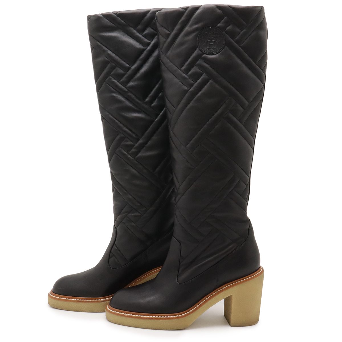 Hermes Fjord 70 Boots Long Quilted Heel Nappa — view 2