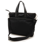 Prada Tote 2-Way Shoulder Bag Nylon Leather Nero Black Silver — view 2