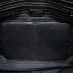 Prada Tote 2-Way Shoulder Bag Nylon Leather Nero Black Silver — view 8