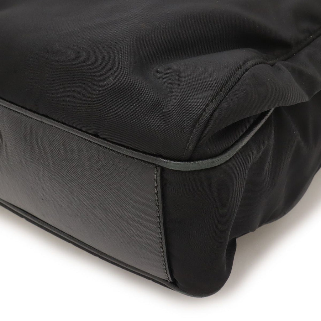 Prada Tote 2-Way Shoulder Bag Nylon Leather Nero Black Silver — view 3