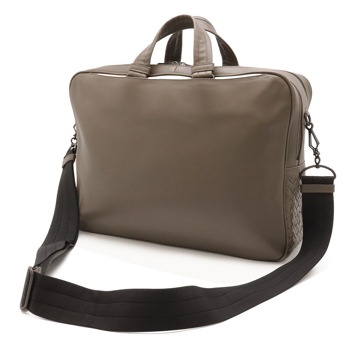 Bottega Veneta Intrecciato Business Bree Faux 2-Way Shoulder Bag Leather Grey — view 2