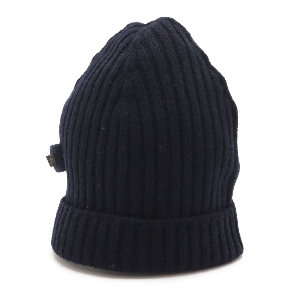 Prada Knit Cap Hat 100% Wool Dark Navy Blue M — view 2