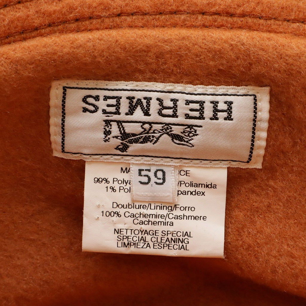 Hermes Logo Embroidery Bucket Hat 99% Nylon 1% Polyurethane 100% Cashmere — view 5