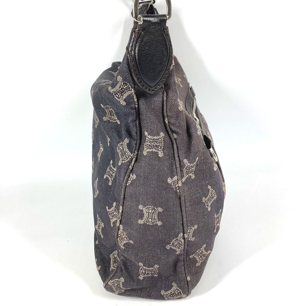 Celine Shoulder Bag Macadam Logo Denim Navy — view 4