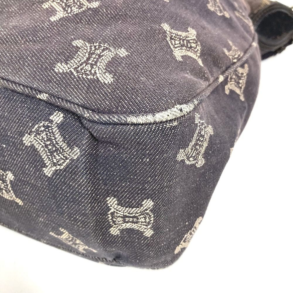 Celine Shoulder Bag Macadam Logo Denim Navy — view 6