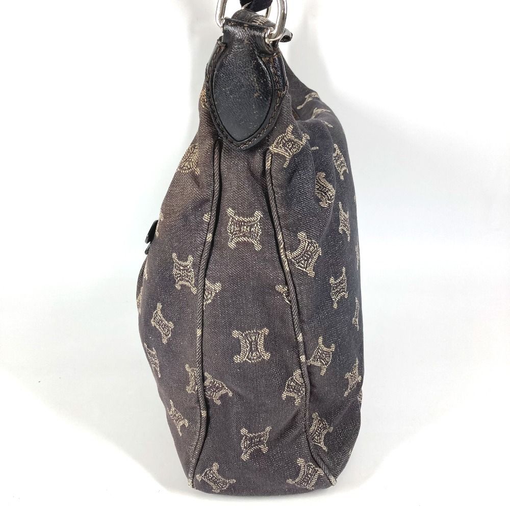 Celine Shoulder Bag Macadam Logo Denim Navy — view 3