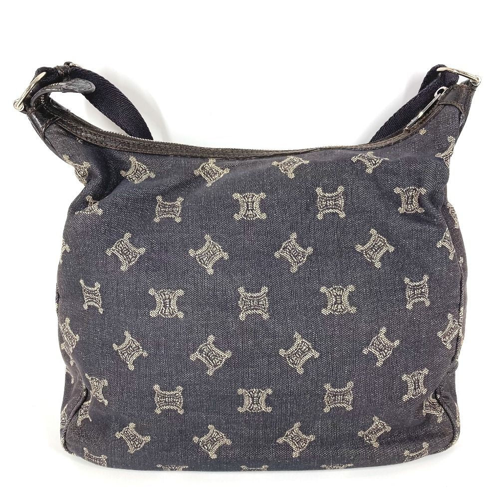 Celine Shoulder Bag Macadam Logo Denim Navy — view 2