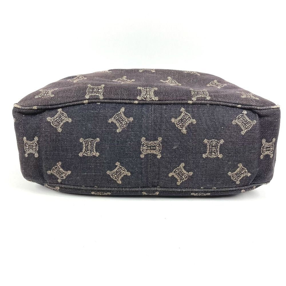 Celine Shoulder Bag Macadam Logo Denim Navy — view 5