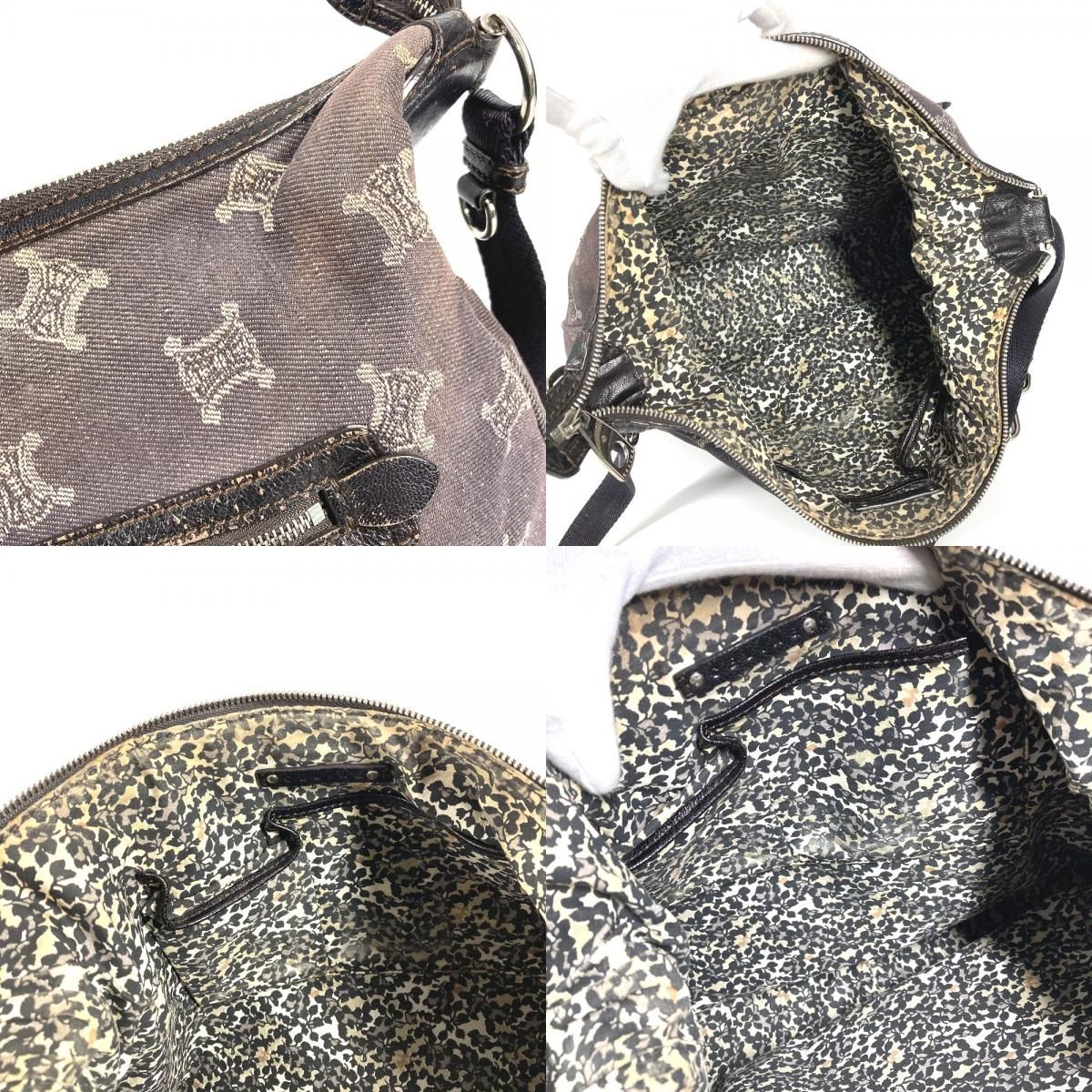 Celine Shoulder Bag Macadam Logo Denim Navy — view 8