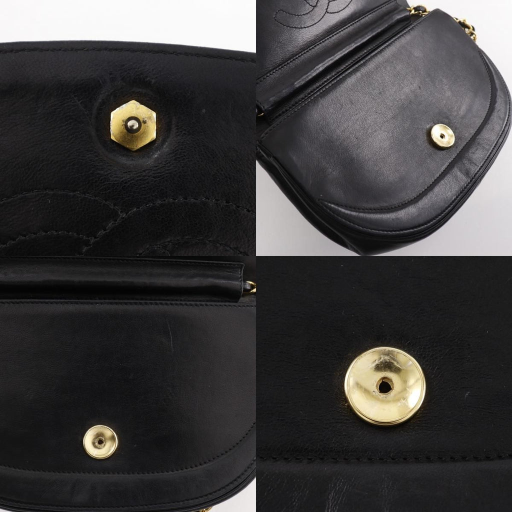 Chanel Half Moon Chain Shoulder Vintage Lambskin Black Bag — view 9