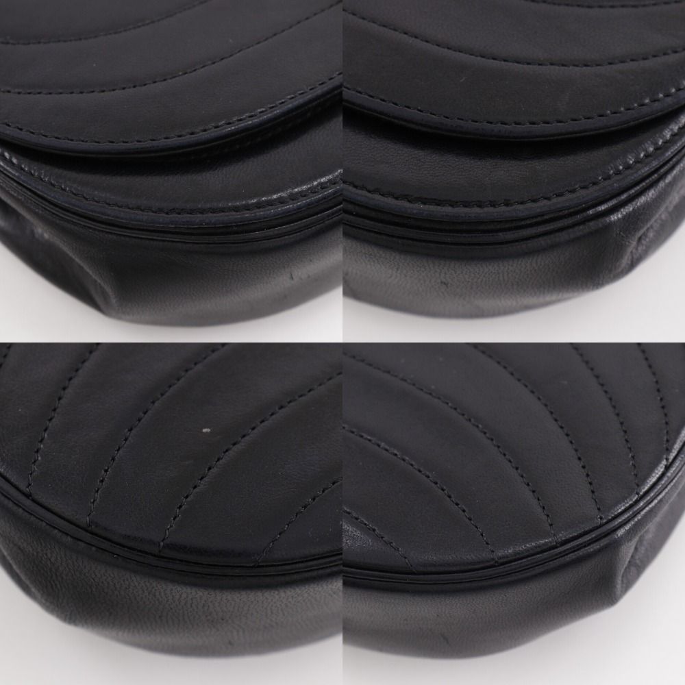 Chanel Half Moon Chain Shoulder Vintage Lambskin Black Bag — view 4