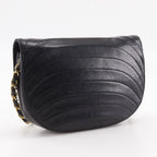 Chanel Half Moon Chain Shoulder Vintage Lambskin Black Bag — view 3