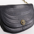 Chanel Half Moon Chain Shoulder Vintage Lambskin Black Bag — view 7
