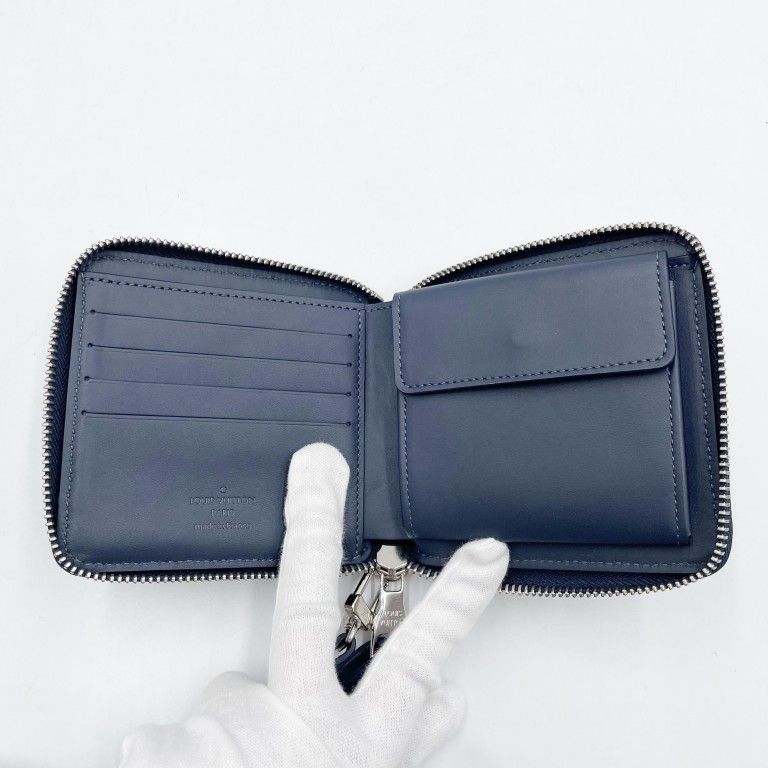 Louis Vuitton Wallet Zippy Compact Blue Monogram Water Color — view 6