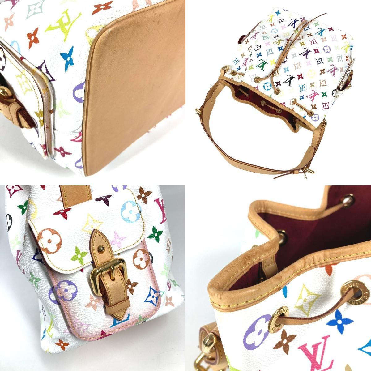 Louis Vuitton Shoulder Bag Petit Noe Monogram Multicolor Canvas Bronze — view 7