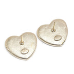 Chanel Heart Earrings CC Logo Rhinestone Gold Pink — view 3