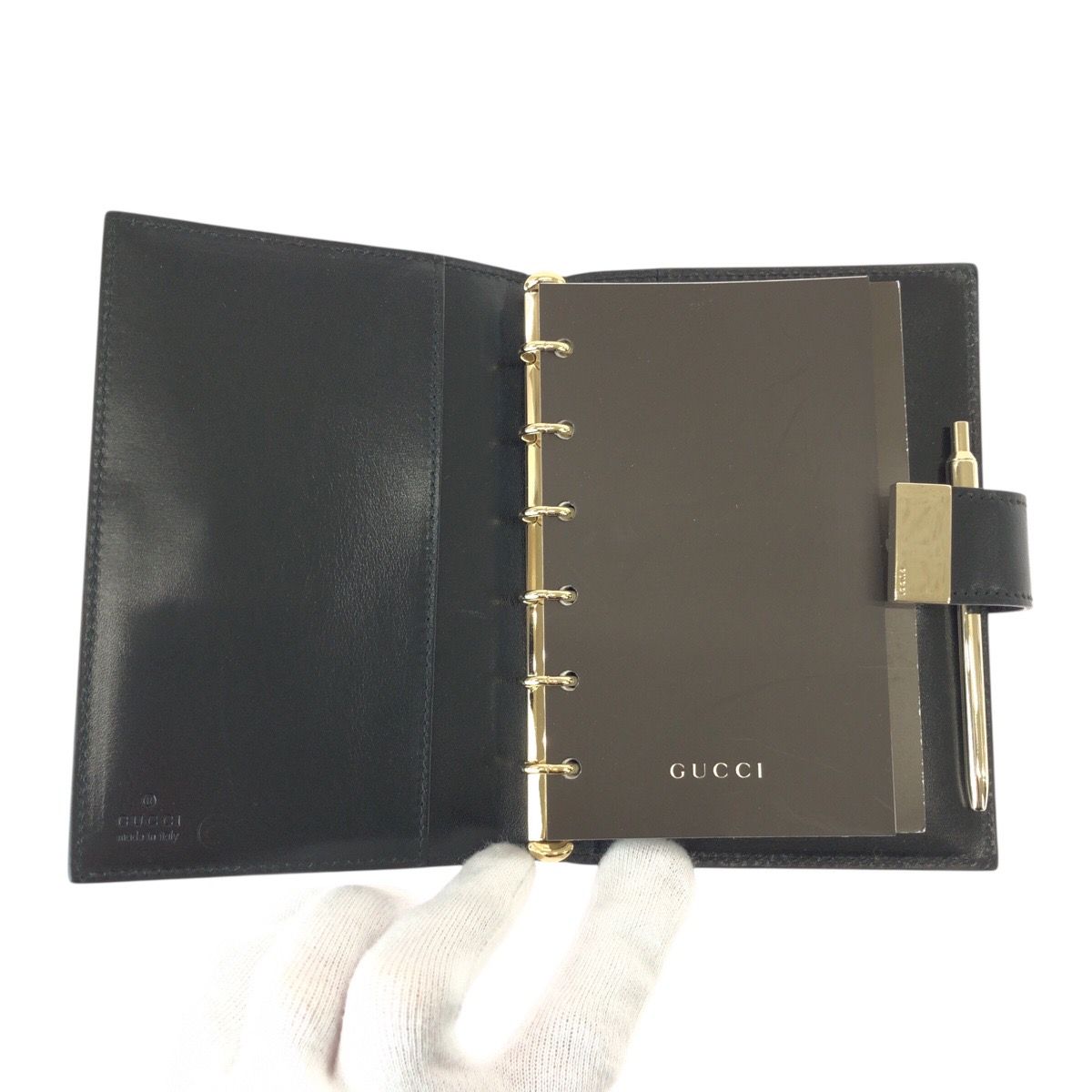 Gucci Black Silver Leather 031 Notebook Cover — view 6
