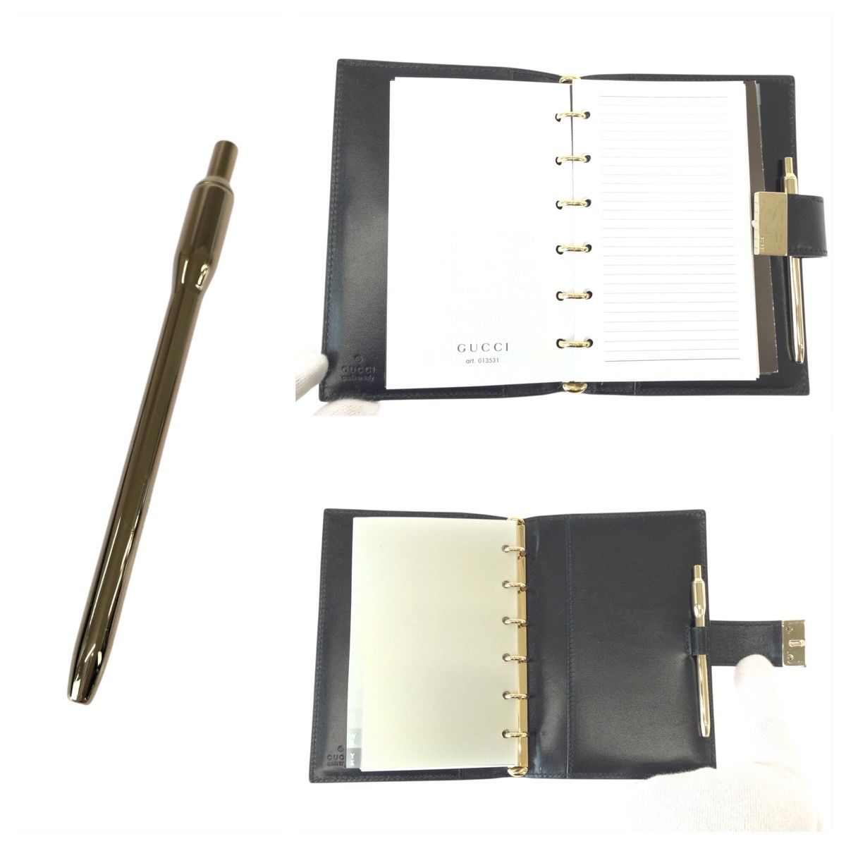 Gucci Black Silver Leather 031 Notebook Cover — view 8