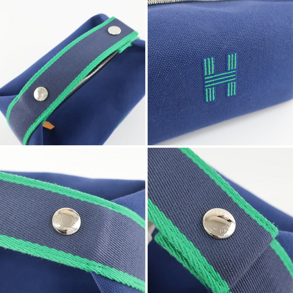 Hermes Brid-a-brac PM Blue Silver Handbag Pouch — view 8