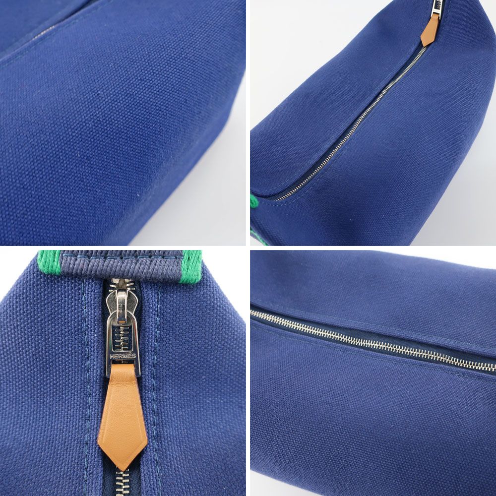 Hermes Brid-a-brac PM Blue Silver Handbag Pouch — view 9