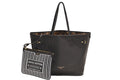 Louis Vuitton Neverfull Inside Out MM Reversible Tote Bag Black Brown Calfskin