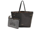 Louis Vuitton Neverfull Inside Out MM Reversible Tote Bag Black Brown Calfskin