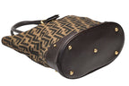 Fendi Handbag Zucca Pattern Canvas Leather Brown Gold — view 8