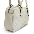 Gucci GG Marmont Small Tote Leather Gray Gold — view 2