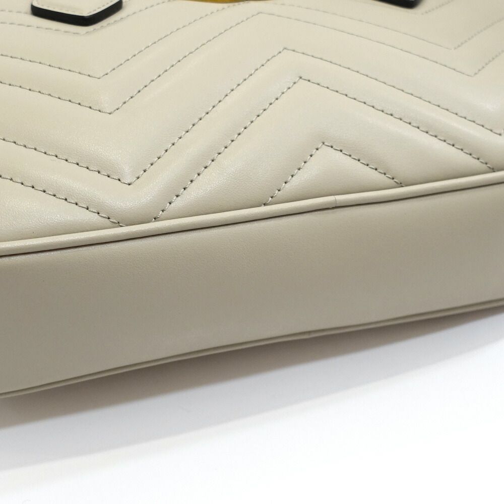 Gucci GG Marmont Small Tote Leather Gray Gold — view 4