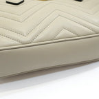 Gucci GG Marmont Small Tote Leather Gray Gold — view 4