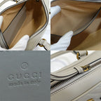 Gucci GG Marmont Small Tote Leather Gray Gold — view 6