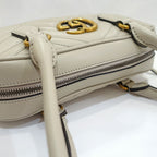 Gucci GG Marmont Small Tote Leather Gray Gold — view 3