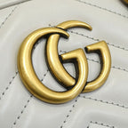 Gucci GG Marmont Small Tote Leather Gray Gold — view 7