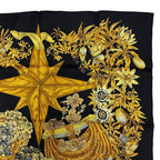 Hermes Carre 90 Passiflores Passion Flower Black 100% Silk Scarf — view 4