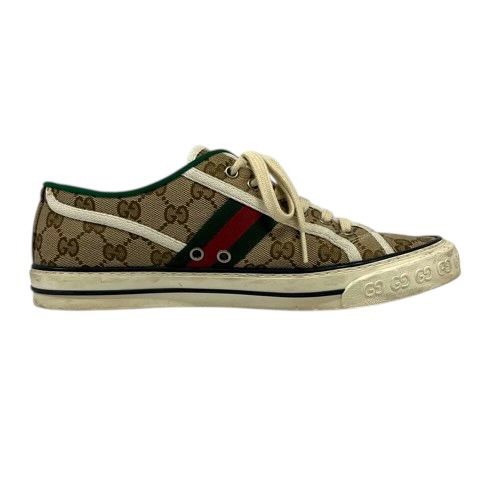 Gucci Sneakers Sherry Line Canvas GG Pattern Low Cut 7 Beige Green Red — view 6