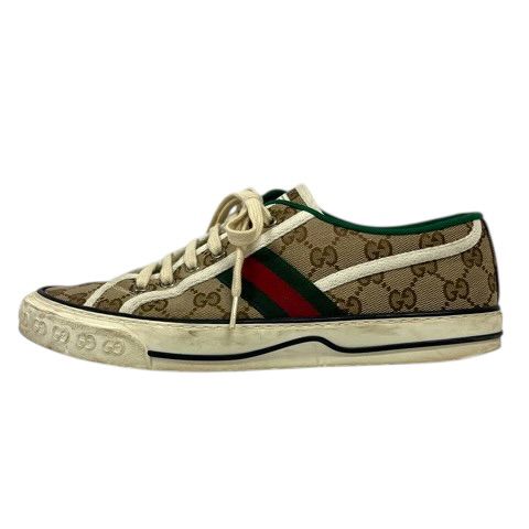 Gucci Sneakers Sherry Line Canvas GG Pattern Low Cut 7 Beige Green Red — view 5