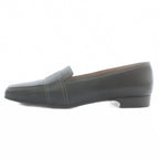 Hermes Loafers Moccasins Leather Square Toe Logo 36 Black XZ — view 2
