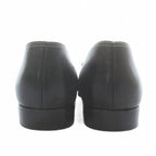 Hermes Loafers Moccasins Leather Square Toe Logo 36 Black XZ — view 5