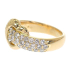 Celine Logo Half Pave Rin 18K Yellow Gold Diamond