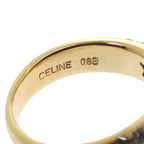 Celine Logo Half Pave Rin 18K Yellow Gold Diamond — view 6