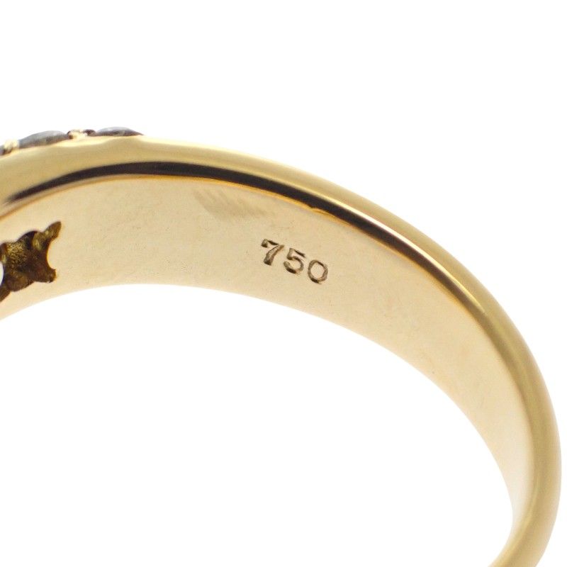 Celine Logo Half Pave Rin 18K Yellow Gold Diamond