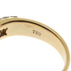 Celine Logo Half Pave Rin 18K Yellow Gold Diamond