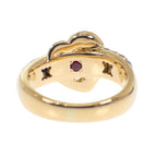 Celine Logo Half Pave Rin 18K Yellow Gold Diamond