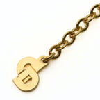Dior Christian Necklace CD Logo Metal Rhinestone Gold — view 8