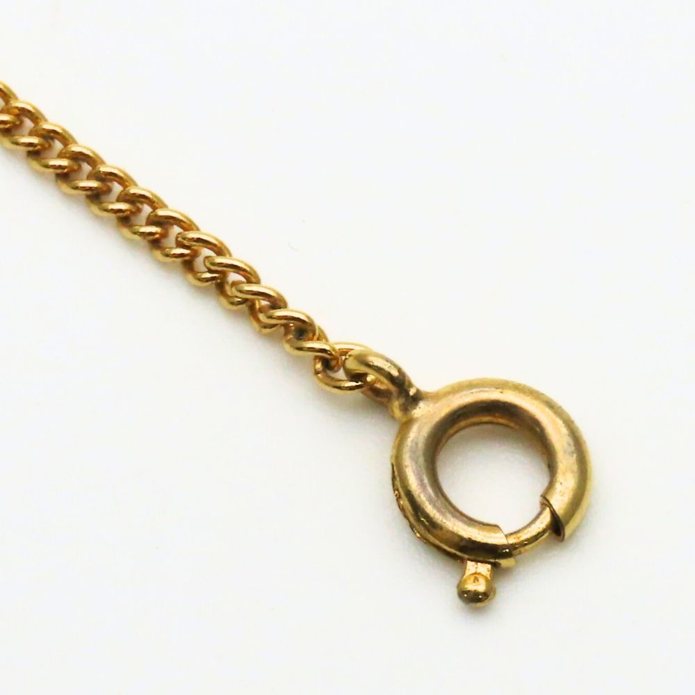 Dior Christian Necklace CD Logo Metal Rhinestone Gold — view 7